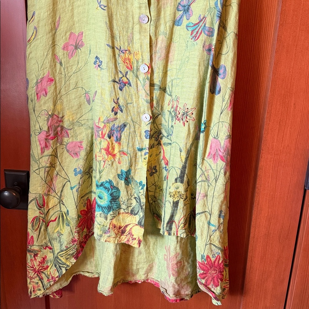 Meo Meli Floral Green Button-Up Dress - Picture 3 of 6